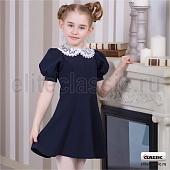 Школьные Платье "Фонарик" (короткий рукав, с воротником) от швейной фабрики Элит Классик