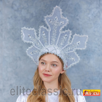 Кокошник снежинка хрустальная