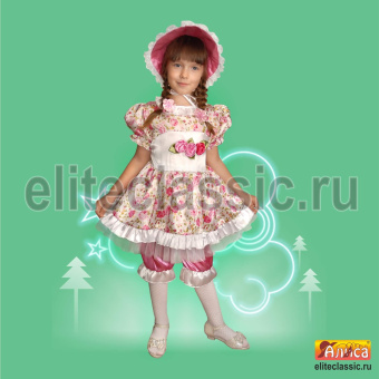 Очаровательный костюм куклы в шляпке